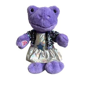 Build A Bear Purple Lavendar Frog Plush Sequin Jacket Stuffed Animal RETIRED